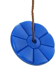 ERINGOGO 60Kg Plastic Octagonal Disk Swing Seat for Outdoor Fun Tree Swing with Rope Supports for Backyard and Porch Play Blue Color Disk Swing