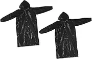 [WOOVEEWIND] Adult Transparent Raincoat Channel Door Automatic Door Automatic Fan Buffer Door Automatic Door Household Drying Cap Outdoor Raincoat Hair Dryer Shower Cap Car Fan Decor Eva