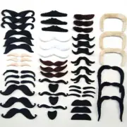 48pcs Funny Costume Mustache Pirate Halloween Fake Beard Whisker Party Suppl. CR