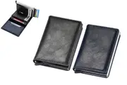 2pcs Slim Wallet with Money Clip RFID Blocking PU Leather Slots Credit Card Holder for Men-Black and Blue