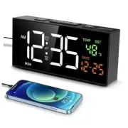 Alarm Clocks for Bedrooms, Digital Clock with Date Temperature and Weekday,