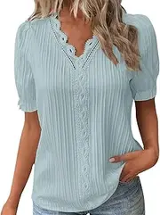 [Generic] Womens T Shirts Baggy Summer T Shirts Outdoor Casual Workout Basic Tee, Mint Green, Small