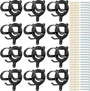 12 Counts Horse Bridle Rack, Bridle Bracket Bridle Hooks with Tubes and Screw, Horse Tack Storage Halter Hanger Metal Bridle Holder for Tack Room,Horse Blanket Rack,Bridle Holder Wall Mount