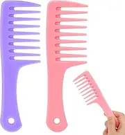 2 Pcs Mini Comb Travel Comb Small Wide Tooth Comb Mini Wide Tooth Comb Travel-Size Detangling Combs Portable Plastic Combs for Styling Curly, Long, Wet Hair