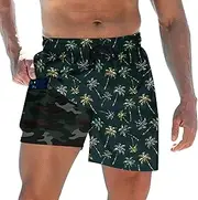 [ZenGents] Mens Swim Trunks with Compression Liner 5.5" Inseam Quick Dry Swimsuit Shorts S-XXL
