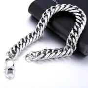 Nordic Viking Bangle Punk Retro Biker Nake Bone Shape Titanium Steel Bracelet