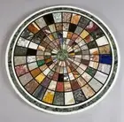 24" Marble round side Center Coffee Table inlay Handmade art Work