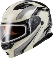 G-Max MD-01S Transistor Helmet with Dual Lens (3XL, White/Grey/Black)