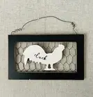 Cluck Chicken Farmhouse Sign Wall Decor Chicken Wire Approx 5" X 8" Distressed