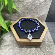 Lucky Evil Eye Hamsa Beaded Bracelet Stretch Protection & Blessings New B5887