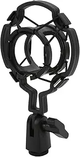 Dpofirs Microphone Shock Mount,Adjustable Shock Mount Holder Clip with 5/8in and 3/8in Internal Threads for Conference Broadcasting
