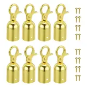 1.1"x3.1" Stanchion Rope End Stopper 8pcs Cord End Caps Barrier Rope End Golden
