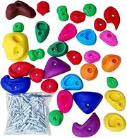 Climbing Rocks for Wall | Rockwall Climbing Holds,Multi-Colored Climber Grips Includes Mounting Hardware for Training Indoor Home School Backyard