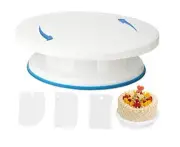 11 Inch Rotating Cake Turntable with 3x Icing Smoother, Cake Stand, Revolving