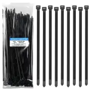 Zip Ties 12 inch 50 lbs Tensile Strength 200 Pack Self-Locking Nylon Cable Co...