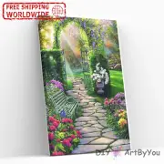 Paint By Numbers Kit Garden Scenery Abstract Art Oil DIY Home Framed Draw Wall