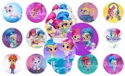 15 Pre-Cut Shimmer and Shine 1 Inch Bottle Cap Images (4 Options) (Discontinued)