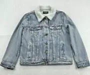 Articles of Society Women XL Blue Sherpa Collar Trucker Chore Barn Jacket NWT