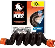 Camco 39774 RhinoFLEX 10' Sewer Hose Extension Kit with Swivel Fitting, 1 Pack