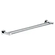 Double Towel Rail Rack 600mm Holder Stainless Steel Wall Mounted No Drill Chrome