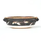 Donabe pot, single serving, classic, black blowgrass flower pattern From Japan