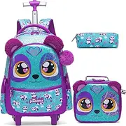 [Meetbelify] Rolling Backpack for Girls Backpacks with Wheels for Elementary Students
