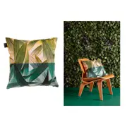 Tropical Flora Green Quality Design Filled Polyester Cotton Cushion 45 x 45 cm by Bedding House