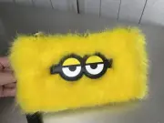 Kipling x Minions Kevin Furry Bright Yellow Wristlet Wallet NWOT