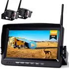 Digital Wireless 9" Quad DVR Monitor Loop Record 2x 1080P Reversing Camera Truck
