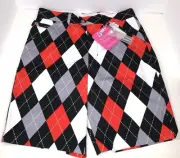 NWT Royal & Awesome Diamonds In The Rough Golf Shorts with Divot Tool
