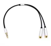 3.5mm AUX Headset Audio Adapter Splitter Y Type Cable 2 Dual Female Plug Jack