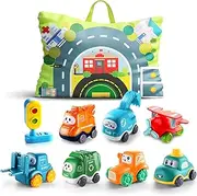 ALASOU 8 PCS Baby Cranes Car Toys with Playmat/Storage Bag|1st Birthday Gifts Toddler Toys Age 1-2|Baby Toys for 1 2 Year Old Boy|1 2 Year Old Boy Birthday Gift Infant Toddlers