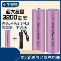 在飛比找樂天市場購物網優惠-充電電池 鋰電池 18650充電鋰電池尖平頭 3.7v強光手