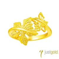 在飛比找momo購物網優惠-【Just Gold 鎮金店】幸福楓葉 黃金戒指