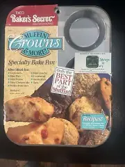 EKCO Muffin CROWN PAN Tins 6 Muffin Mini Pies Pan Baker's Secret 64061 USA