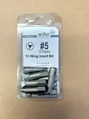 Wiha 71905 #5 1/4" Hex Drive Tri-Wing Insert Bit 10 Pack..FREE SHIPPING