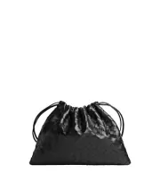 BOTTEGA VENETA Dustbag Medium $2000 Black Intrecciato Leather Handbag New