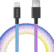 [Apple MFi Certified] iPhone Charger, BANVCO 3ft LED RGB Light Up Gradual USB to Lightning Fast Charging Cable High Speed Data Sync Cord for iPhone 14 13 12 11 Pro XS Max XR X 8 7 6 Plus SE More