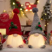 2 Pack Christmas Ornament Knit Hat Illuminated Rudolph Doll Faceless Gnome Doll