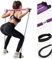 Portable Yoga Exercise Pilate Stick - Pilates Bar Kit with Resistance Bands - Full Body Workout Exercise Bar | for Stretching, Yoga, Shaping,Exercise,Sit-ups