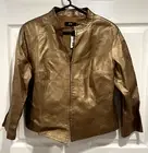NWT Jôn Leather Metallic Short Jacket size 14 Women’s Bronze Brown Gold Metallic
