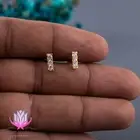 14k Gold VVS/GH Natural Diamond 3 Stone Trio Triangle Cluster Stud Earrings .