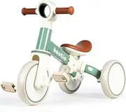 4 in 1 Tricycle for Toddlers 1-3 Baby Balance Bike 1 2 Year Old Boy Girl Gift, Bicycle for Kids Toy with Removable Pedals
