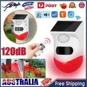 WiFi Tuya Solar Strobe Light Alarm Motion Detector 120db Security Siren Warning