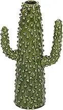 Deco 79 Ceramic Cactus Vase, 7" x 5" x 13", Green