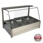 Countertop Hot Bain Marie Display Curved Heated Food Unit 6x 1/2 GN Pans