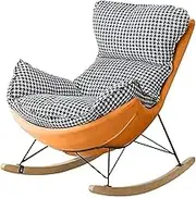 OWELLK Modern Upholstered Rocker Chair Rocking Accent Chair,Living Room Comfy Chairs, Chair Adult with Padded Seat,Steel Legs and Wood Base(A)