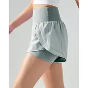 Women's fitness pants Pilates Pants Yoga Pants 2 in 1 Lightweight High Waist Gym Pilates Zumba Bottoms Violet White Grey Sports Activewear
