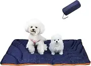 Portable Dog Sofa Bed, Waterproof & Foldable Pet Bed Mat for Camping & Training, Large Size Roll Up Travel Camping Pet Bed,24.5in*41.5in (Blue XXL)