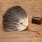 Vintage Hand Fan Chinese Style Tea Fan Goose Feather Fan Photography Props